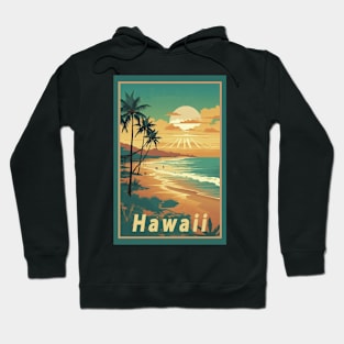 Hawaii Vintage Retro Travel Poster Hoodie